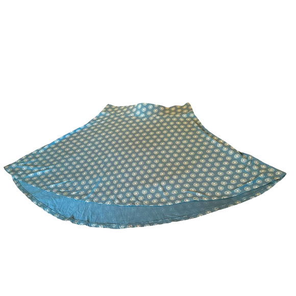 Ann Taylor - Teal-blue Floral A-Line Comfort Waist Mini Skirt, Size Small - Picture 6 of 8